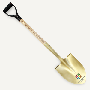 Gold Painted Groundbreaking Shovel - Black Handle