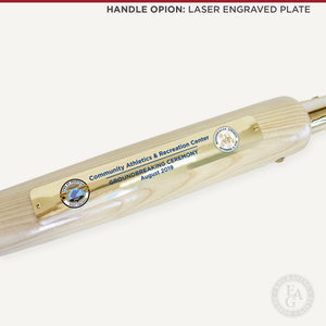Traditional Gold Plated Groundbreaking Shovel - Baseball Bat Handle - Full Color Printed Plate