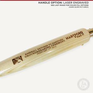 Specialty Gold Plated Groundbreaking Shovel - Baseball Bat Handle - Laser Engraved Handle