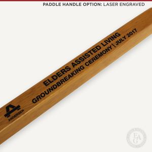 Gold Plated Groundbreaking Shovel - Paddle Handle - Laser Engraved