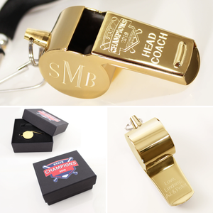Gold Plated Whistle with Lanyard