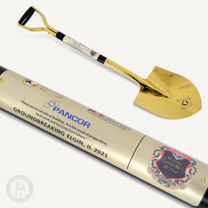 Traditional Gold Plated Ceremonial Groundbreaking Shovel - D Handle