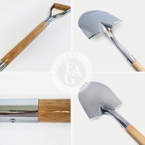 Groundbreaking Ceremonial Shovel Kit - Specialty Chrome Plated D-Handle - Shovel Quality Collage