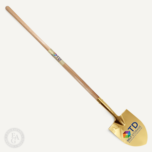 Groundbreaking Ceremonial Shovel Kit - Specialty Gold Plated Long Handle