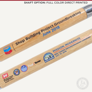 Groundbreaking Ceremonial Shovel Kit - Stainless Steel - Full Color Direct Printed Shaft