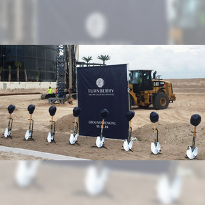 Groundbreaking Ceremonial Shovel Kit - Traditional Chrome Plated D-Handle - Turnberry Groundbreaking Event