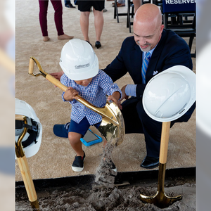 Groundbreaking Ceremonial Shovel Kit - Traditional Gold Plated D-Handle - Gulfstream Groundbreaking Event