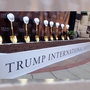 Groundbreaking Ceremonial Shovel Kit - Traditional Gold Plated D-Handle - Trump International Hotel Groundbreaking Event