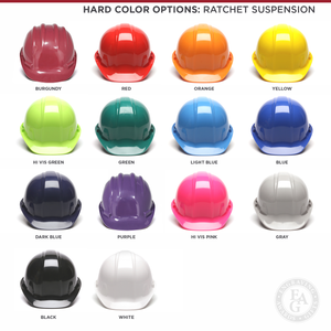 Groundbreaking Hard Hat - Flat Front - Ratchet Suspension Color Options