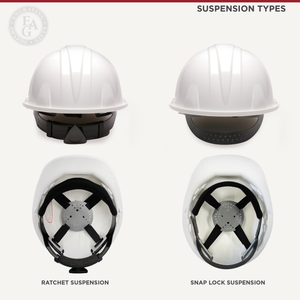 Groundbreaking Hard Hat - Flat Front - Suspension Types