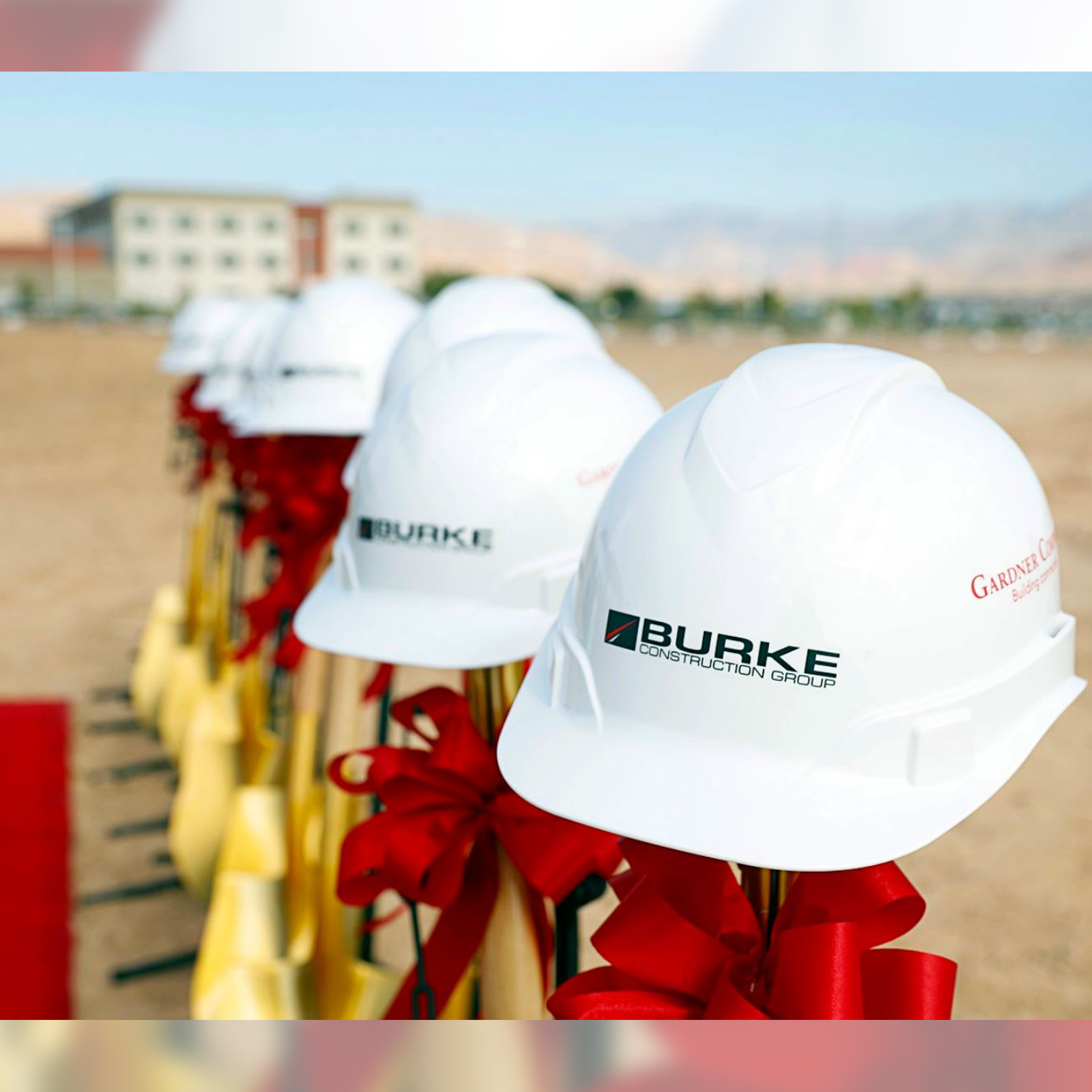 White cap top hard hats