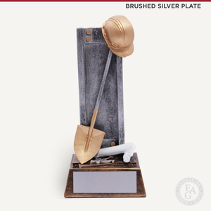 Groundbreaking Trophy Brushed Silver Plate