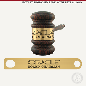 Imported Rosewood Rotary Engraved Gavel Band