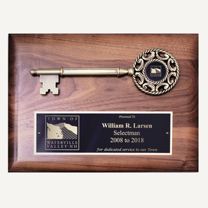 12" x 9" Ceremonial Key Plaque with Laser Engraved Black DIsc