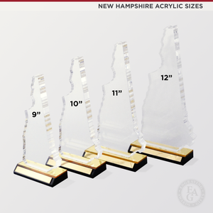 New Hampshire Acrylic Award Size Comparison