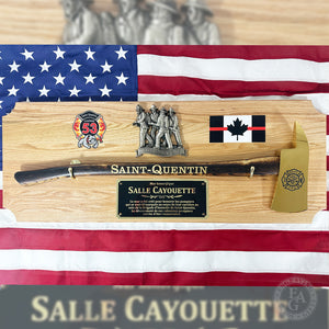42x16 Oak Firefighter Award Plaque - Gold Axe