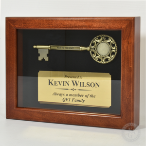 Key Display Case - 9" Ornate Bronze Ceremonial Key