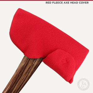 42x16 Oak Firefighter Perpetual Award Plaque - Chrome Axe - Red Fleece Axe Head Cover