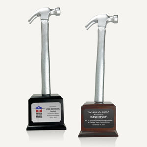 Ceremonial Hammer Pedestal Award - Silver Painted