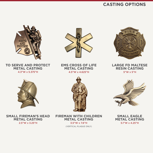 Small Oak Firefighter Axe Award Plaque - Chrome - Casting Options
