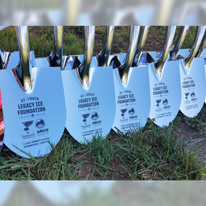 Specialty Chrome Plated Groundbreaking Shovel - D-Handle - St. Louis Blues Legacy Ice Foundation Groundbreaking Photo