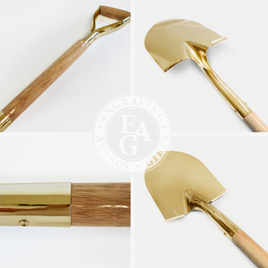 Specialty Gold Plated Groundbreaking Shovel - D-Handle - Quality Collage
