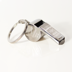 Stainless Steel Whistle Keychain - Engraved Coach Award