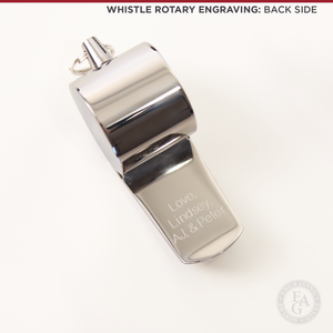 Engraved Silver Stainless Steel Whistle
