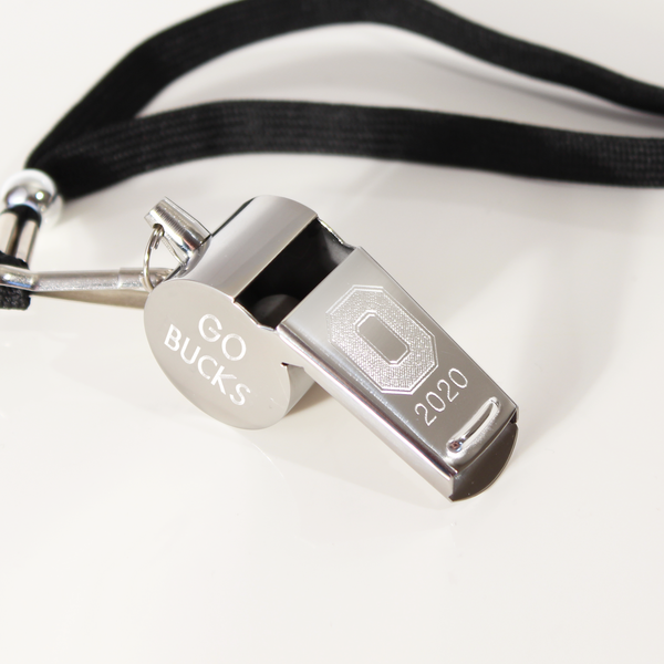 Stainless Steel Whistle with Lanyard Engraving, Awards & Gifts