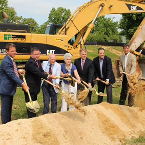Traditional Gold Plated Groundbreaking Shovel - D-Handle - Little Patuxent Square Groundbreaking Photo