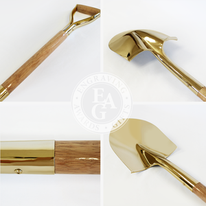 Traditional Gold Plated Groundbreaking Shovel - D-Handle - Quality Collage