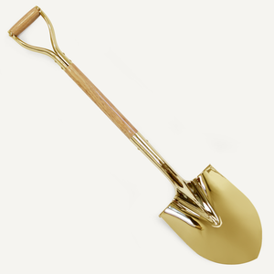 Traditional Gold Plated Groundbreaking Shovel - D-Handle - Blank