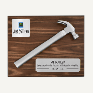 Silver Hammer Walnut Finish Plaque