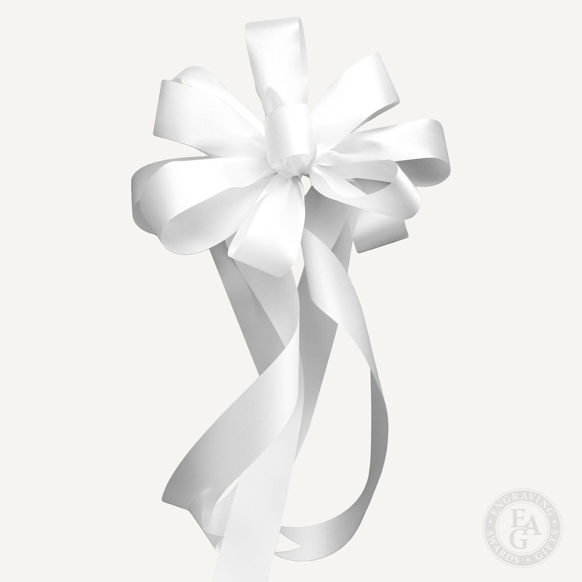 white ribbon bow