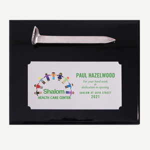 Silver Plated Ceremonial Spike Plaque - Full Color Printed Plate