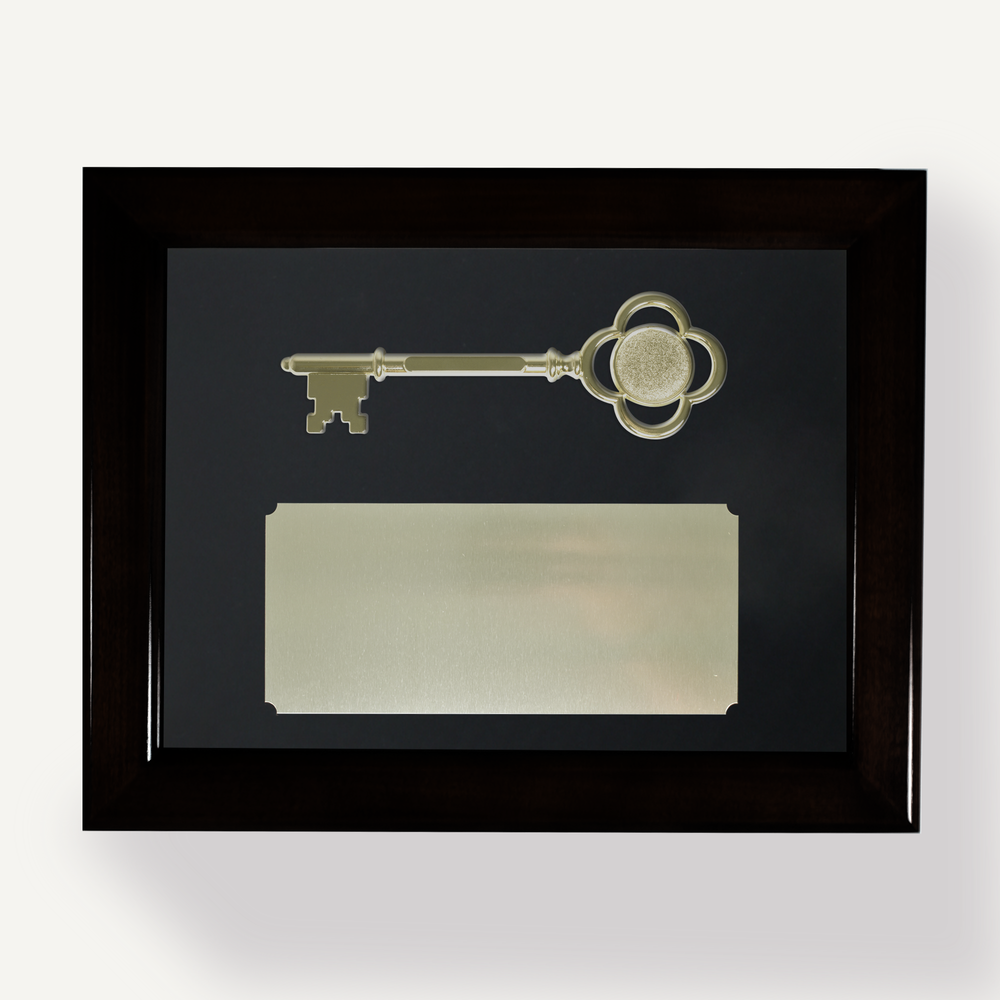 Key Display Case 8" Gold Plated Ceremonial Key Engraving, Awards & Gifts