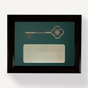 Key Display Case - 8" Bronze Plated Ceremonial Key - Green Background