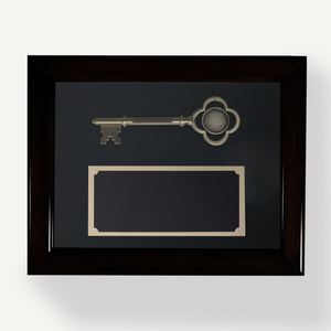 Key Display Case - 8" Bronze Plated Ceremonial Key - Black Background