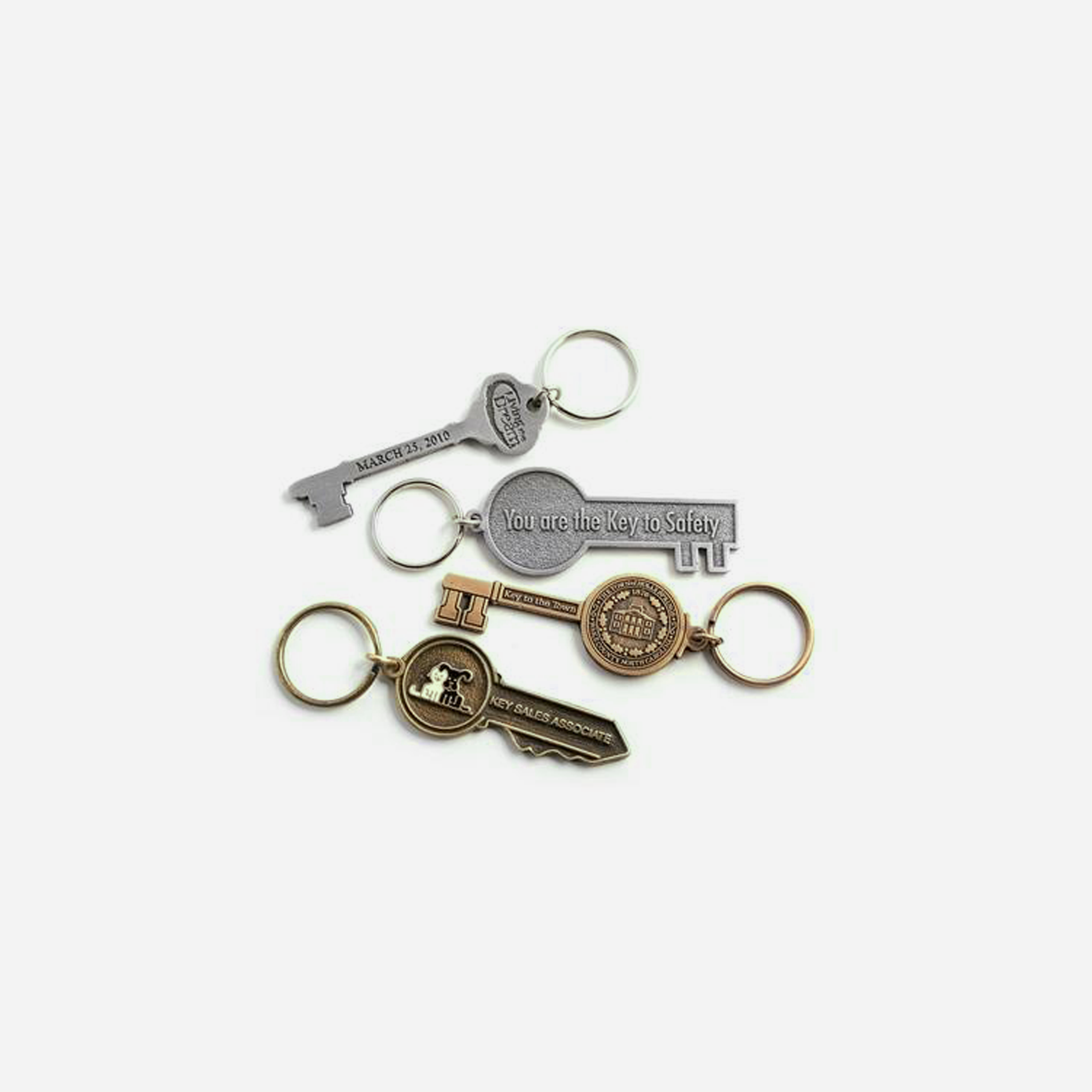 Custom sales pewter keychains