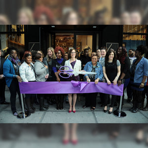 36" Purple Ribbon Cutting Scissors with Silver Blades - Event