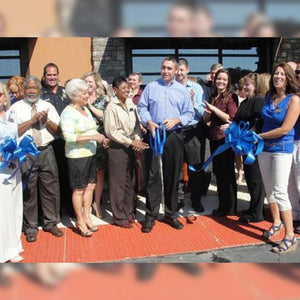 36" Blue Ribbon Cutting Scissors with Silver Blades Event