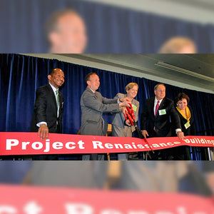 36" Red Ribbon Cutting Scissors with Silver Blades Event