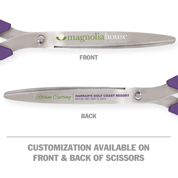 36 Purple Ribbon Cutting Scissors with Silver Blades - Engraving, Awards &  Gifts
