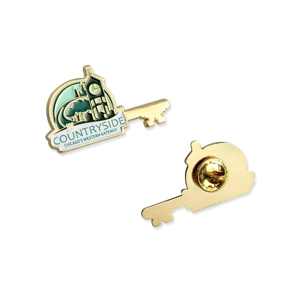 Gold & Silver Key Lapel Pins Custom Cast Engraving, Awards & Gifts