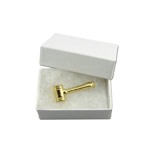 Gold Gavel Lapel Pin Gift Box