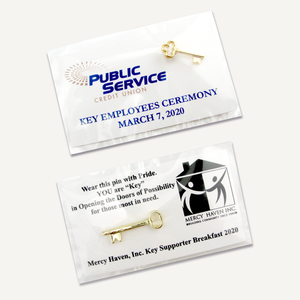 Gold Key Lapel Pin Presentation Cards