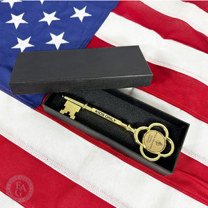 8" Gold Plated Ceremonial Key with Flat Stem Media 6 of 6