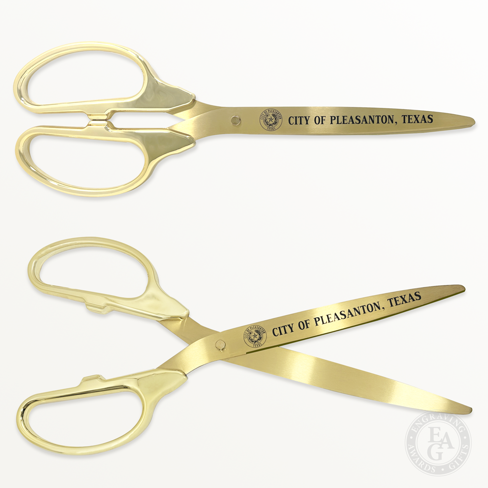 36 Gold Plated Ribbon Cutting Scissors with Gold Blades