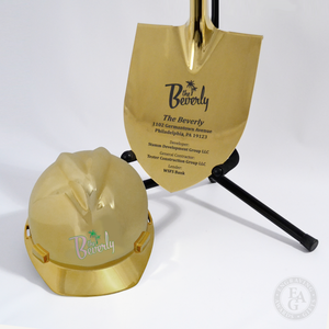 Gold Plated Hard Hat and Specialty Gold Shovel