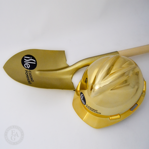 Gold Painted Ceremonial Groundbreaking Shovel - Long Handle